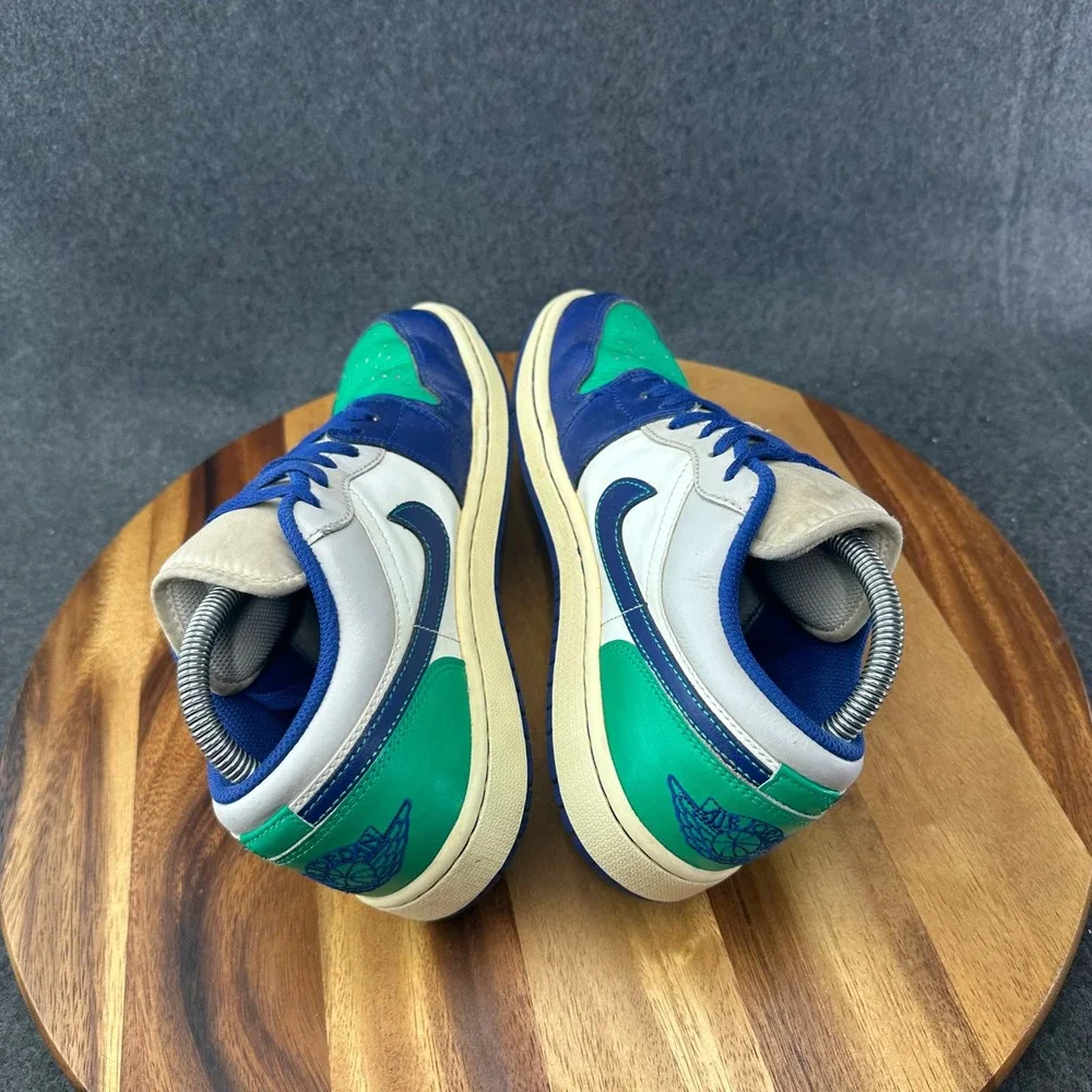 Nike Air Jordan 1 Low Rare Air Green Blue Mens 8 Sneakers Retro 553558-147